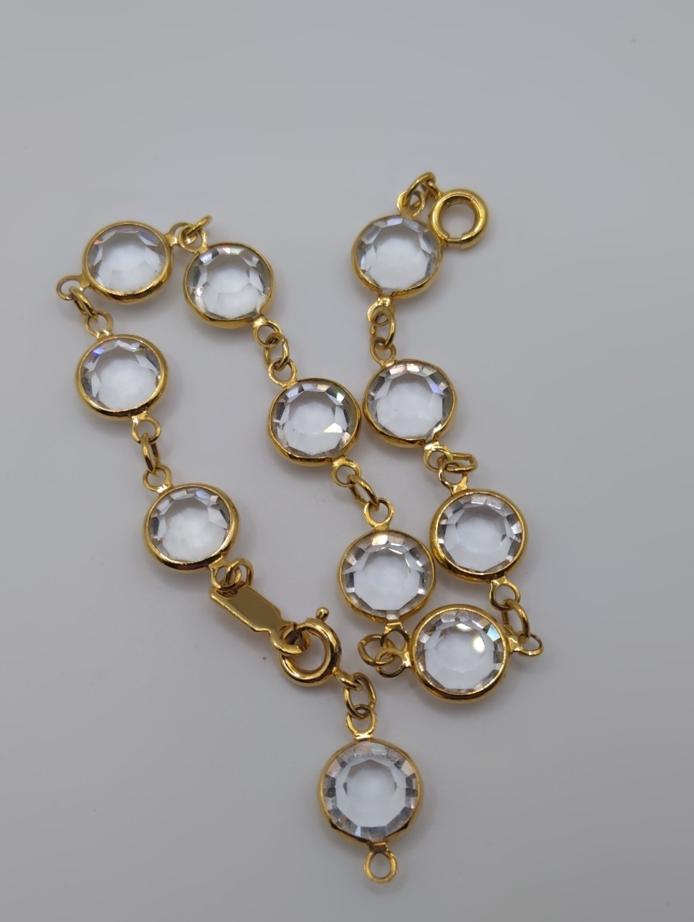 Swarovski Clear Crystal Long Necklace, Bracelet, And Matching Clip Earrings - Picture 8 of 13